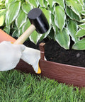 Durable Landscape Edging Coil For Lawn And Garden 40 Ft Long 4 In Tall Terrace Board Border With 10 Stakes Brown HDPE Plastic installation