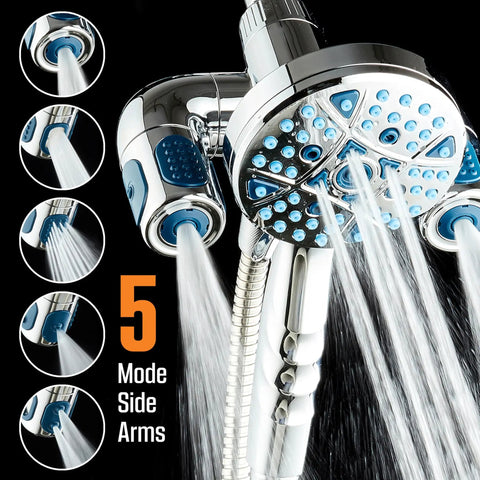 Premium High Pressure Shower Head Combo With Multi Mode Settings And Slick Chrome Finish For Killer Spray Power Plus Hydro Jet Arms To Elevate Your Daily Routine Into A Top Notch Home Spa Setup Providing Solid Coverage Whenever You Flip The Valve