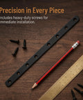 Heavy Duty Flat Straight Brackets Set Of 4 Stainless Steel Mending Plates with screws on wooden surface