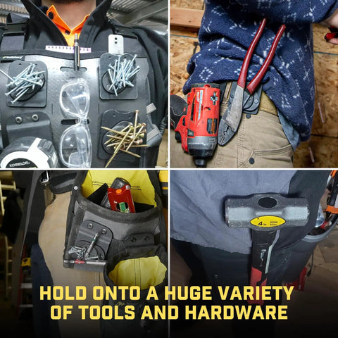 Magnetic Tool Holder Clip On Belt Holster for Screws Hammer Sockets Pliers Drill Bits and More with Super Strong Belt Magnet