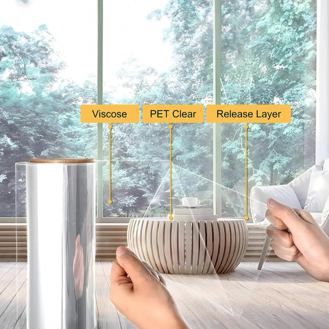 Applying 4 Mil Clear Security Window Film For Home And Office - Shatterproof Glass Protection That Deters Break-Ins, Boosts Safety.