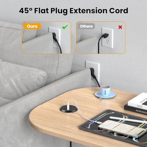 Sleek 2 Inch Desk Power Grommet Outlet With AC Receptacle And Multiple USB Ports Delivering Quick Type C Zip For Clean Workstation