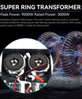 Super Ring Transformer of 3000W 24V Low-Frequency Pure Sine Inverter with 9000W Peak Power and built-in 60A MPPT controller