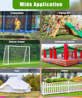 Wide application of 6 Pack 18 Inch Screw In Ground Anchors For Trampolines And Outdoor Play Equipment Fully Welded 2.7 Inch Wide Spiral Earth Anchors With L Bracket For Fence Posts Sheds Tents Canopies Swing Sets And Soccer Frames.