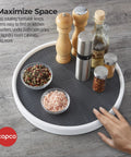 15 Inch Lazy Susan Turntable Game Changer For Pantry And Cabinet Organization With Non Skid Base Smooth Rotation Charcoal Finish