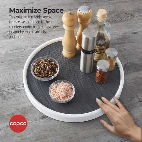 15 Inch Lazy Susan Turntable Game Changer For Pantry And Cabinet Organization With Non Skid Base Smooth Rotation Charcoal Finish