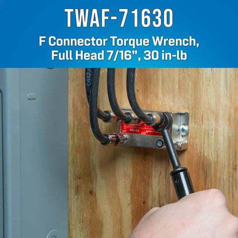 TWAF-71630 torque wrench used in Coax Cable Network Kit With Pro Grade Stripper For RG59 RG6 RG7 RG11 And F Connector Compression Tool Set