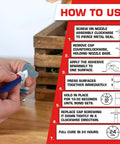 Loctite Clear Super Glue Liquid, 0.07 fl oz tube, 2-pack; red how-to-use instruction panel visible.