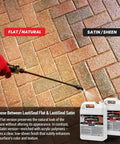Applying Hardcore Water Based Brick And Concrete Sealer Satin Low Gloss Finish 2 Point 5 Gallon on paver stones.