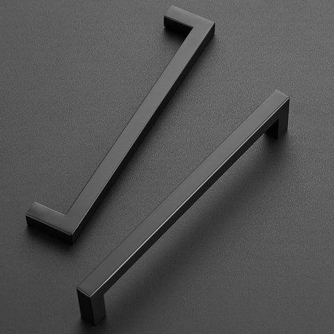 10 Pack Seven And A Half Inch Square Cabinet Handles Matte Black Pulls For Kitchen Cupboards And Drawers Modern Hardware
