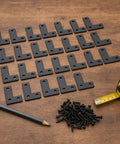 Heavy Duty L Corner Braces 10 Pack With Screws, 1.50 x 2.56 x 0.12 Inch Right Angle Brackets for cabinet shelves