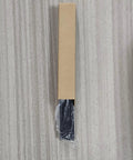 Roomratv Caged Ceiling Fan with Frame Connection Strap packaging showing black fan blades in protective wrapping.
