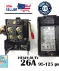Beefy 26 Amp One Port Pressure Switch For Air Compressors 95 To 125 Psi Control Valve 110 230V Heavy Duty UL Listed CSA Certified DPST