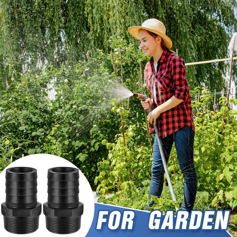 Gardener using Pool PVC Barbed Fittings To NPT Male Adapters One And A Half Inch Tubing Connectors Kit for water gardening