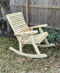Dead Easy Outdoor Rocking Chair Plans With Smooth Ride Precision Mdf Templates And Goof Proof Step By Step Guide For Ultimate Backyard Kickback Lounge Made In Usa - wooden rocking chair on grass.