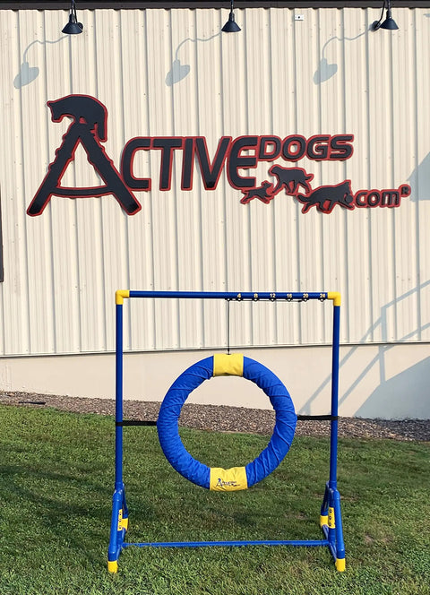Endurance Agility Tire Jump for Dogs With Lightweight PVC Frame for Indoor or Outdoor Training Standard Tire Included Tough Built A Frame Setup