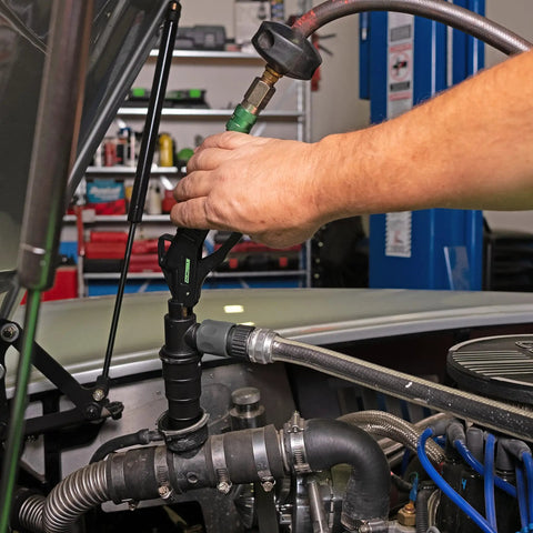Using Coolant System Flush Gun Pro Grade With Lever Action Universal Nozzle Lock On Air Hose Latch Radiator And Heater Core Flush Kit