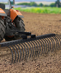 60 Inch Behind Landscape Rake For Tractor Tow Dethatcher With 24 Steel Coil Tines And 2 Inch Receiver clearing soil
