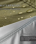 Hexagon Hammock Rain Fly Waterproof Camping Tarp 12x10 To 15x14 Ft, waterproof fabric with water droplets and stitching details