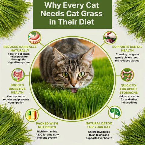 Cat Grass Seed Mix For Indoor Cats And Pets With 5200 Non GMO Heirloom Seeds In A 4 Oz Pack To Grow Fresh Barley Oats Rye And Wheat Grass For Hairball Relief No Fuss Indoor Planting