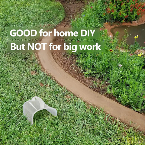 Heavy Duty Concrete Trowel Tool For Masonry Plastering And Mortar Repair, Plastic Hand Tool For Edging, 4x7.28 Inches on grass