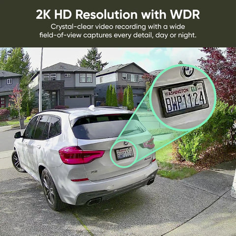 No Sweat Solar Security Camera Captures Crisp 2k Video Completely Wire Free Outdoor Build Battery Powered captures vehicle details.