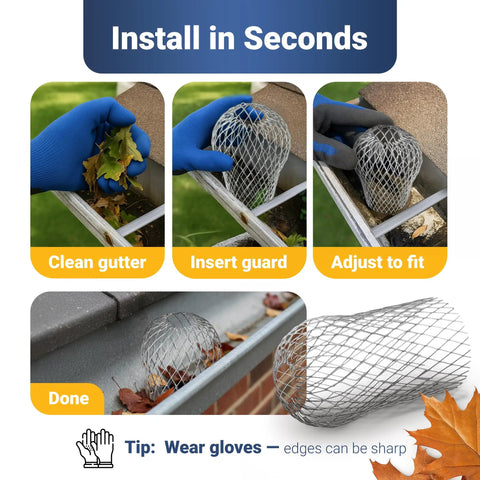 Installation steps for 6 Pack Leaf Guard Gutter Filter Mesh Screen For Downspouts And Gutters