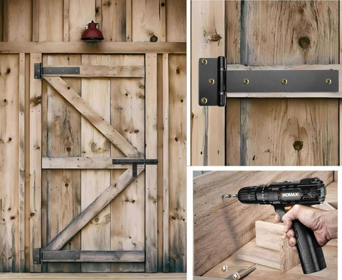 12 Inch Heavy Duty T Strap Gate Hinges For Barn Fence And Shed Doors 180 Degree Swing 4mm Industrial Steel Black Wrought Hardware Holds Up To 70Kg With 2 Hinges Beefy And Tough Yard Gate Hardware For Wooden Fences