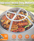 15 Inch Stainless Steel Fire Pit Spark Screen With Detachable Mesh Smokeless Shield for Roasting and Grilling on Round Pits