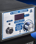 Close-up of 4010 XTS 2 Series 75 Watt Soldering Iron Station with digital display and control knob on a blue background.
