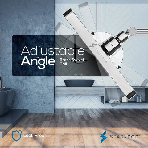 High Pressure Rain Shower Head Upgrade to Boost Your Shower Game, Easy Tool Free Install, Adjustable 8 Inch Square Chrome Rainfall Head