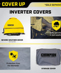 Weather Resistant Vinyl Cover With A Snug Elastic Fit Shields Your 2000 To 4000 Watt Inverter Generator From Sun Rain Dirt With Hella Strong Heavy Duty Protection, yellow severe weather cover.