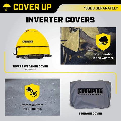 Weather Resistant Vinyl Cover With A Snug Elastic Fit Shields Your 2000 To 4000 Watt Inverter Generator From Sun Rain Dirt With Hella Strong Heavy Duty Protection, yellow severe weather cover.