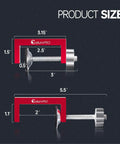 Two Pack Of Two Inch C Clamps Designed For Woodworking Welding And Construction With An Eight Millimeter Nut Drive dimensions diagram.