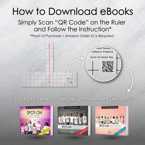 Left Chest Logo Placement Tool For T Shirts, Vinyl Alignment Ruler For HTV And Embroidery with QR code and eBook display