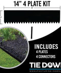 Metal Landscape Edging Kit 14 Inch By 48 Inch With 16 Feet Of Border Includes Four Steel Plates And Four Connectors