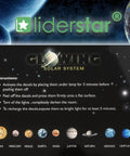 Glow In The Dark Space Wall Stickers Stars And Planets Set For Kids Room Ceiling Decals package with instructions and planet images.