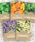 Herbal Tea Seed Variety Pack With Five Individual Packs For Indoor And Outdoor Growing Mint Lavender Chamomile Calendula