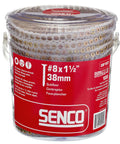 DuraSpin Number 8 One And A Half Inch Wood To Wood Collated Screws Heavy Duty Built To Last 1000 Count Tub Square Drive Flat Head
