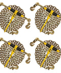 Heavy Duty Grade 70 Chain Load Binder Equipment Tie Down Kit With Four Snap Hook Ratchets And Grab Clamps displayed together.