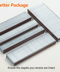 Built Tough Galvanized Brad Nails 18 Gauge With Brown T Head Design Six Varied Lengths Five Eighths To Two Inch 1600 Piece Stack displayed in packs.