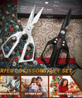 Two Color Kitchen Shears Set With Silver And Black Blades For Food Prep Japanese Steel Kitchen Scissors For Quick Cuts Built Tough Cooking Shears Made For Home Chefs And Everyday Kitchen Tasks, silver and black pair on box