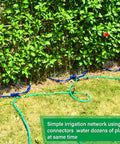 360 Degree Tree Watering Ring Kit For New Trees And Shrubs With Y Hose Splitter, Smart Drip Irrigation setup on plants