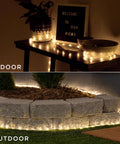 LED Rope Lights 16ft Clear Warm White 3000K For Indoor And Outdoor Use, flexible lights on table and garden edging