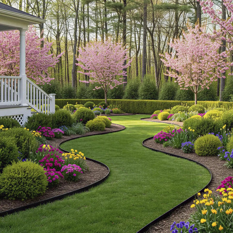 Easy Install Garden Edging Border 50 Ft No Tool Required 2 Inch Flexible Landscape Edging With 48 Stakes Plastic Lawn