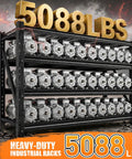 Heavy Duty 68.3 Inch Wide Garage Shelving Rack For Shop Storage, 72 Inch High, 23.4 Inch Deep Shelves To Fit Large Totes And Pallets, Space Saving Industrial Steel Shelves For Tools, Boxes, And Bins, black steel rack