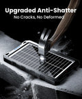 9W Solar Battery Trickle Charger And Maintainer Kit showing durability with hammer impact test on solar panel