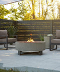 Contemporary Propane Fire Bowl 40x40 Inch Round Glacier Gray Finish No Fuss Weather Resistant Outdoor Fire Pit with flames