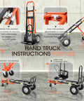 Instructions for using Beefy 4 In 1 Hand Truck With 360 Degree Swivel Casters Non Slip Rubber Wheels 1000 Pound Capacity cart