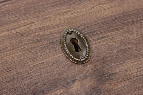 Upgrade Your Cabinets With This Dead Nuts Tight Oval Antique Brass Keyhole Cover, Heavy Duty Zinc Escutcheon Plate For Drawers And Desks, Built Tough To Look Sweet And Install Easy Zero Hassle